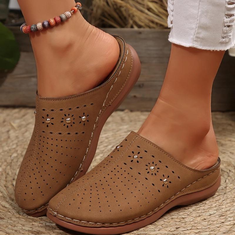 Mules Pantofole con Zeppa Leggere Donna Estate Traforate Ciabatte Scarpe Taglie Forti Suola Spessa Sandali da Esterno