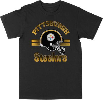 Philcos NFL Pittsburgh Steelers Helmet Black T-Shirt
