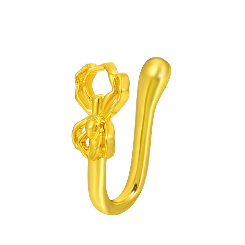 Vintage Goldfarbe Drache Schmetterling Fake Nasenring für Frauen Afrika Kupfer Helix U-Form Faux Nasenring Piercing Körperschmuck