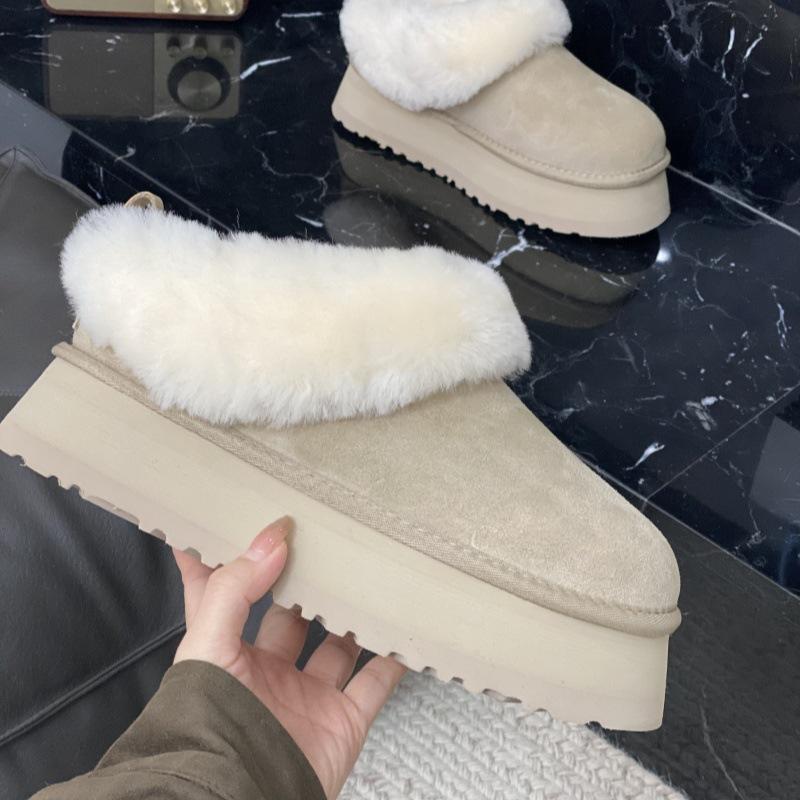 Henan Sangpo Winter Neu Lammfell und Pelz Integriert Wendeöffnung Tazler Warm Dicksohlig Schnee Baumwolle Damen Schuhe Verdickt