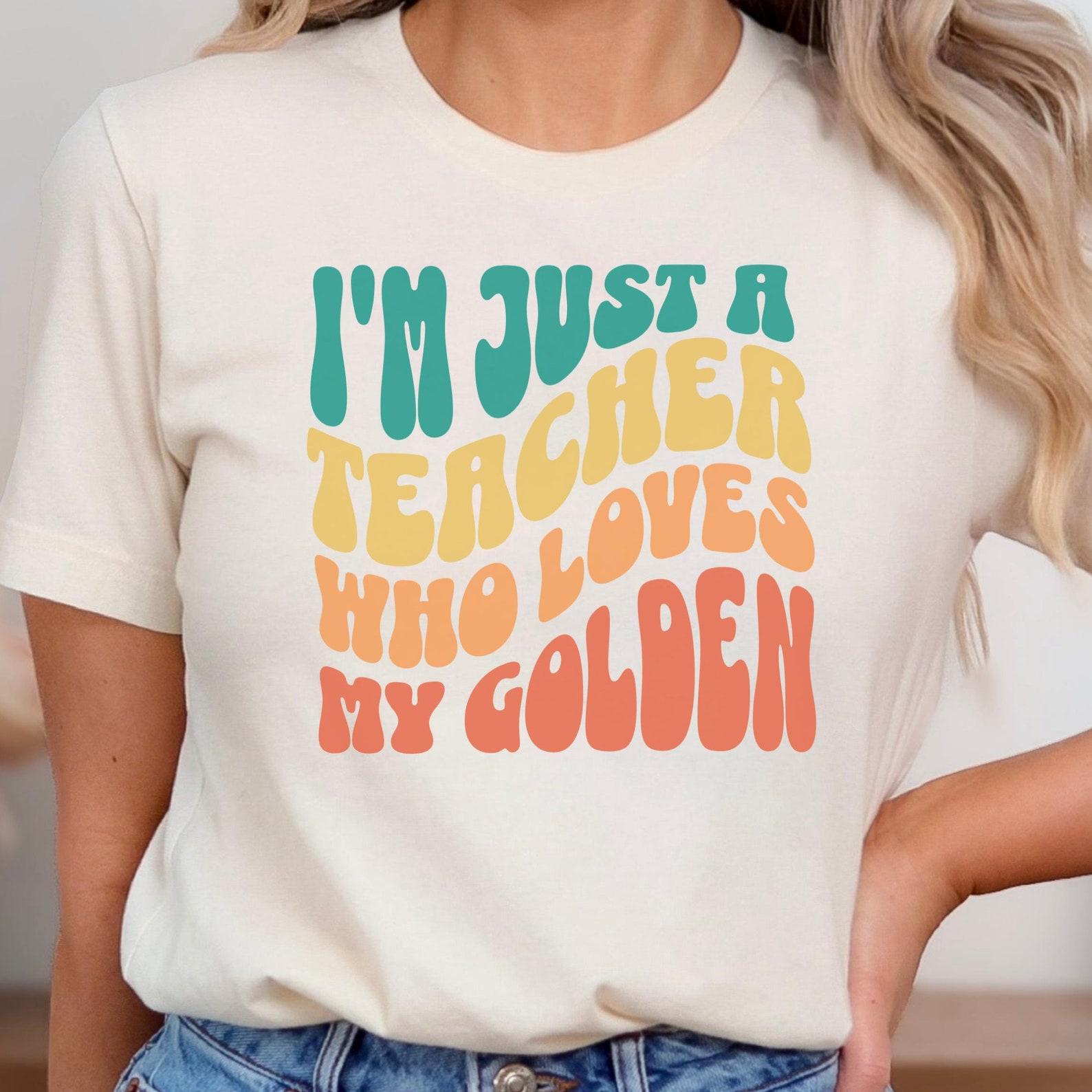 Teacher and Dog Mom Shirt, Cute Teacher Shirt, Dog Lover Shirt, Golden Retriever Dog Mom Tee, Teacher Pet Owner, Dog Lover Teacher Gift M
