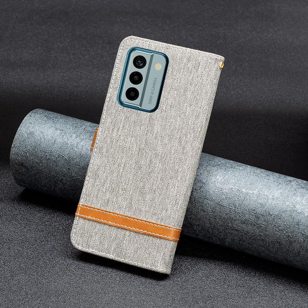 For Nokia G22 Jeans Cloth Splicing PU Leather Phone Cover Phone Case with Stand Wallet