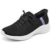 Skechers Sport Fabric Retro Fashion Breathable Support Low Top Casual Shoes Women Sneaker Black 150457-BLK