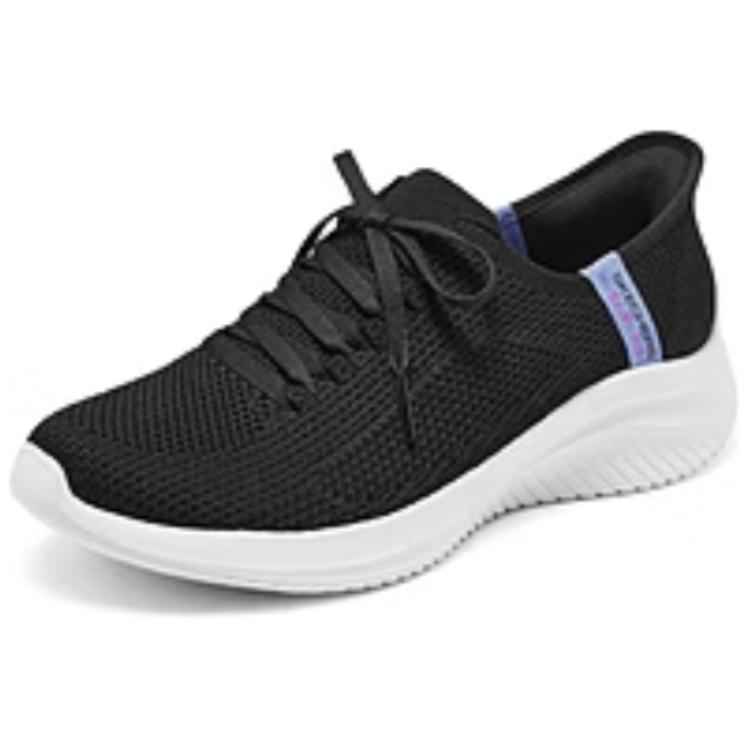 Skechers Sport Fabric Retro Fashion Breathable Support Low Top Casual Shoes Women Sneaker Black 150457-BLK