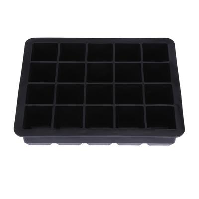 20 Fächer Silikon Eiswürfelform Eiswürfelbereiter Behälter (Schwarz)