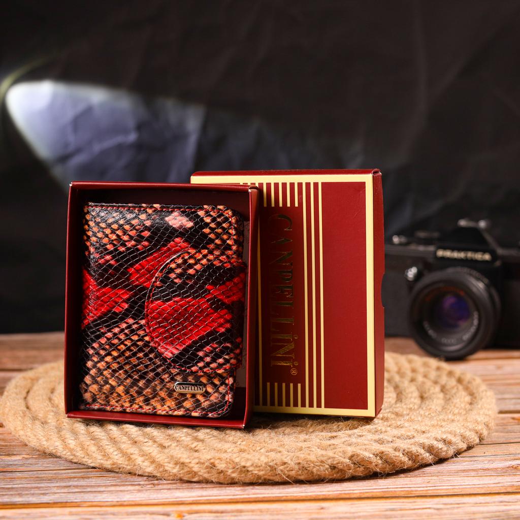 Small Women's Wallet Made of Genuine Leather with Snake Embossing CANPELLINI Wallet 21667 Multicolour