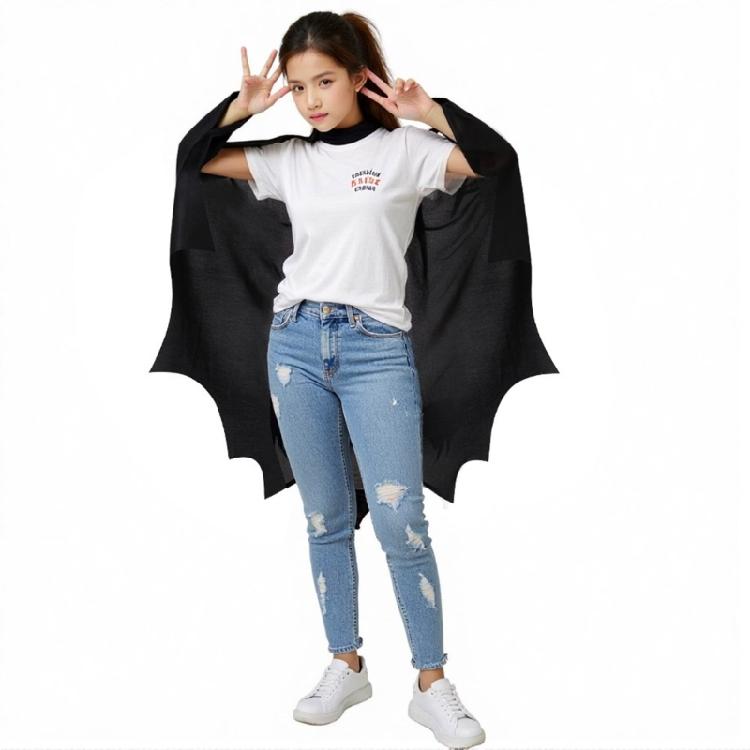 Halloween Cosplay Costume Set Bat Costume Halloween Vampires Costumes Accessories Black Bat Wing Cloak Cape with Mask