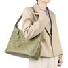 [Royal Bagger] Genuine Cowhide Quilted Tote Bag for Women, Large Capacity Handbag, Fashionable Shoulder Bag, Underarm Purse 3269 (Black)
