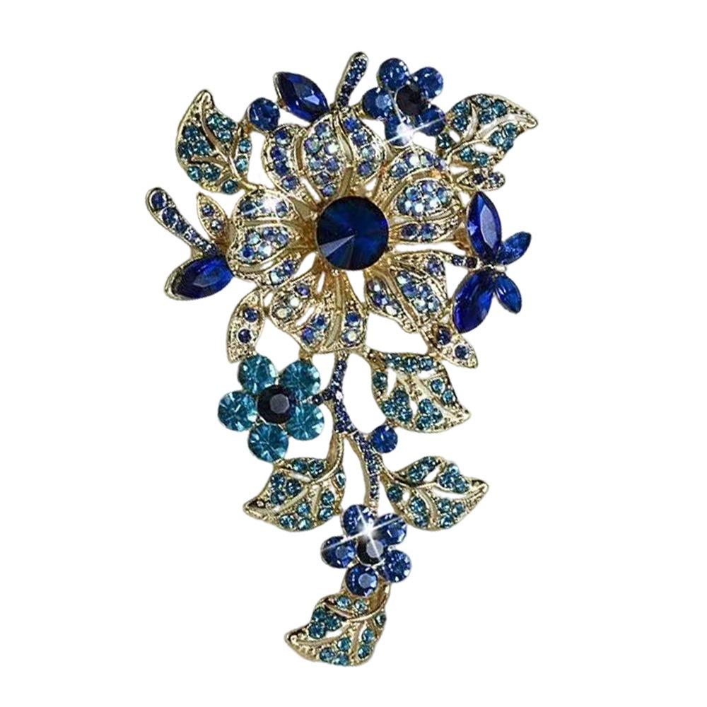 Exquisite Crystal Crystal Flower Brooch High-grade Material Feminine Design Wedding Brooch Super Large Size Delicate Flower