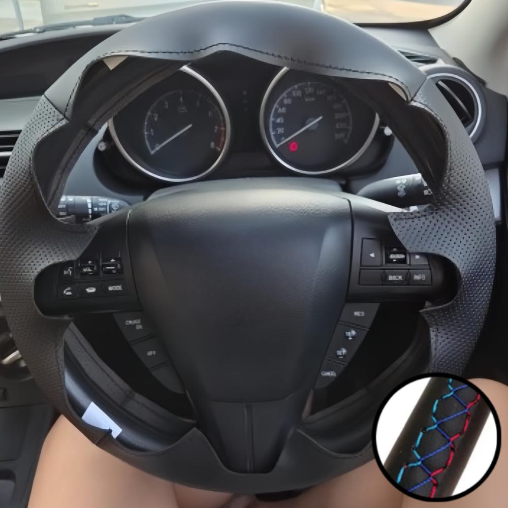 Car Accessories Hand Stitched Microfiber leather Steering Wheel Cover For Mazda 3 Axela 2008-2013 5 2011-2013 CX-7 2010-2016