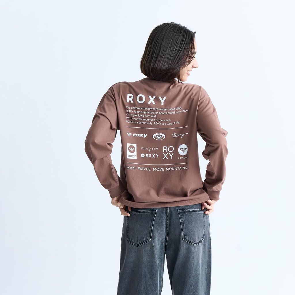 Roxy Streetwear Heritage Logo Regular Fit Long Sleeve Brown Women's Top,