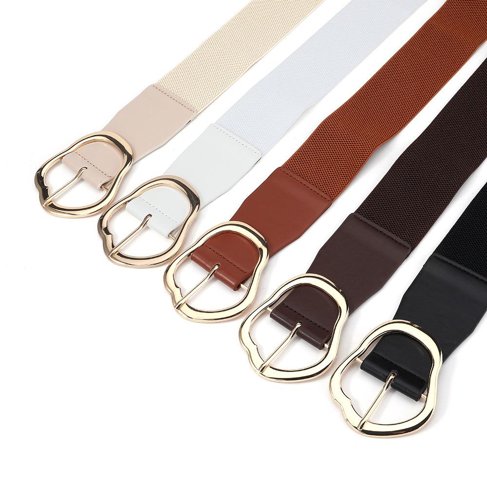 European & American Irregular Elastic Waist Belt for Women - Versatile Leather Accessory for Sweaters, Dresses, & Body Shaping