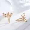 Fashion Gold Color Dragonfly Pendant Earrings Minimalist Jewelery for Women