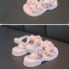 Girls Soft Sole Sandals Adjustable Buckle Strap Flower Decoration Princess Style Lightweight Toddler Summer Footwear