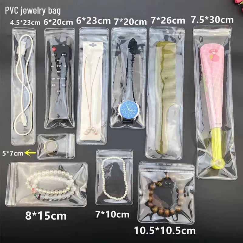 Anti-Oxidation PVC Jewelry Self-Sealing Dustproof Storage Bag for Necklaces and Bracelets.