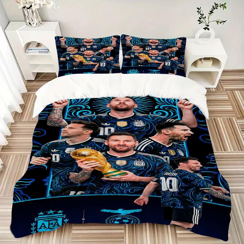 3Pcs Argentina World Cup Champions Bedding Sets For All Sizes New 3D Printed Bed Cover Comforter Duvet Cover Pillowcase Bedroom Decoration