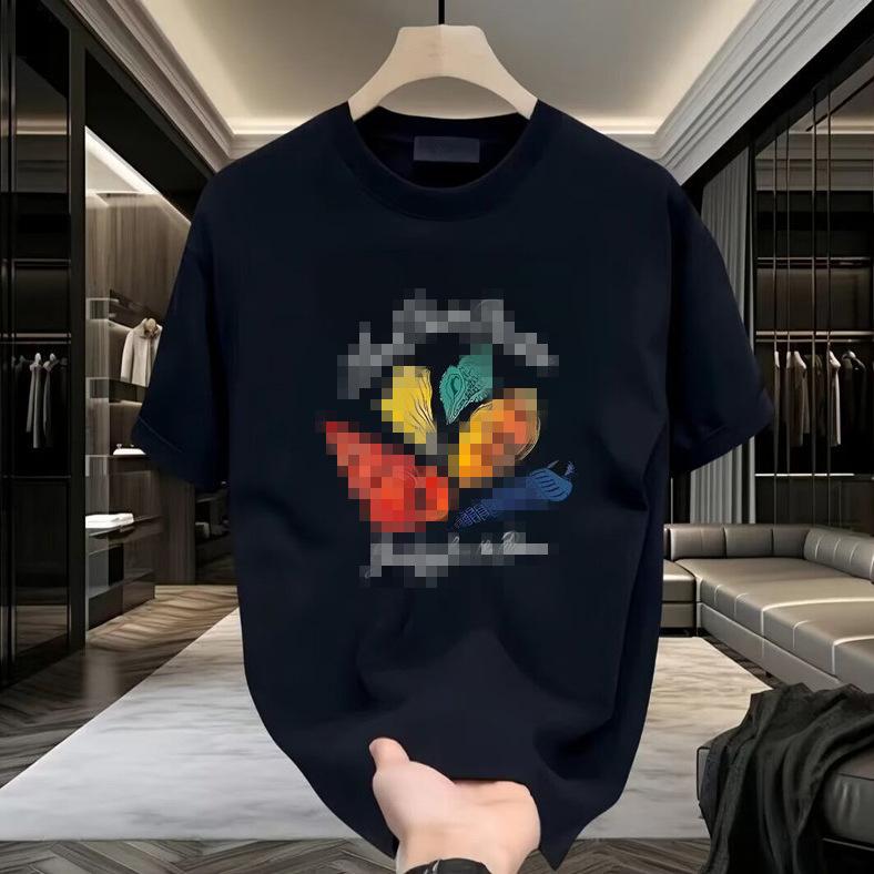 American Trendy Brand Pure Cotton Men'S Printed Short-Sleeved T-Shirt Trendy Men'S And Women'S Versatile Round Neck T-Shirt Men'S