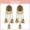 Ethnic Long Bohemian Dangle Earrings With Alloy Floral Design For Women