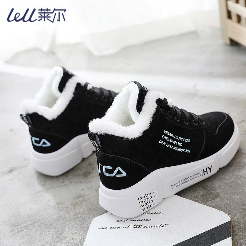 

[Customized] [Processing Customized] New matte leather velvet women s boots versatile Korean version of fashion student small cotton shoes 40