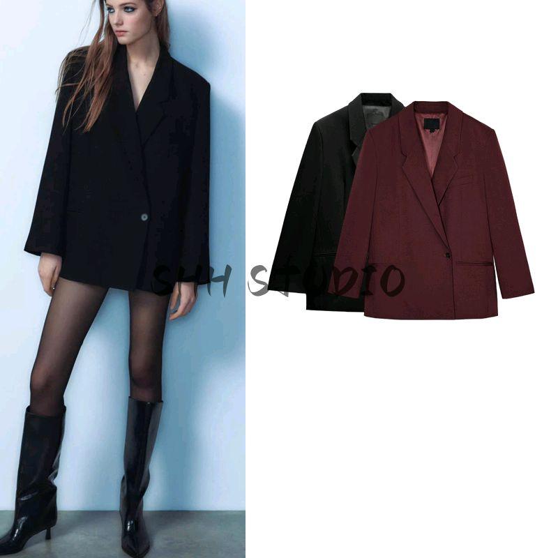 Women's Spring Clothing Old Money Style Lapel Long Sleeves Double Breasted Loose Casual Suit Jacket 2010719 2010738
