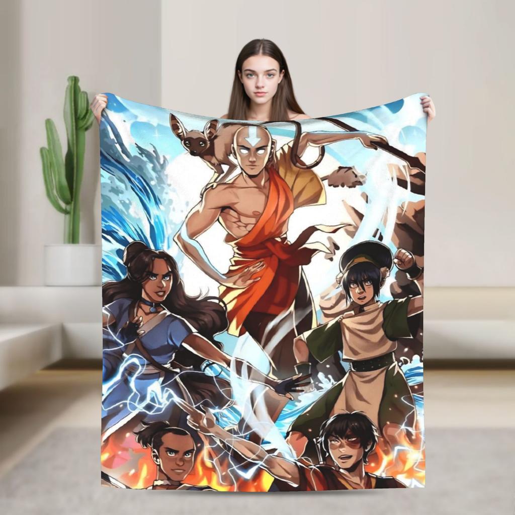 Avatar The Last Airbenders Blanket Soft Funny Plush Bedding Throws For Kids Living Room Flannel Bedspread Bed Cover