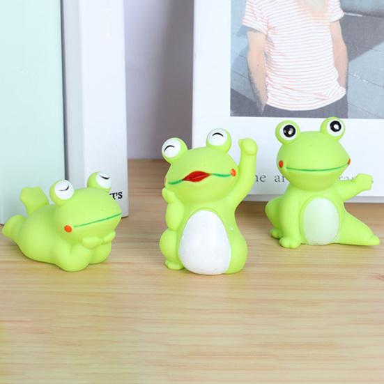 4 Stück Quietschspielzeug für Haustiere Kreative Form Niedliches Aussehen Lebendige Ausdrücke Bissfest Langeweile lindern Extra Weich Cartoon-Froschförmiges Spielzeug Hundekau