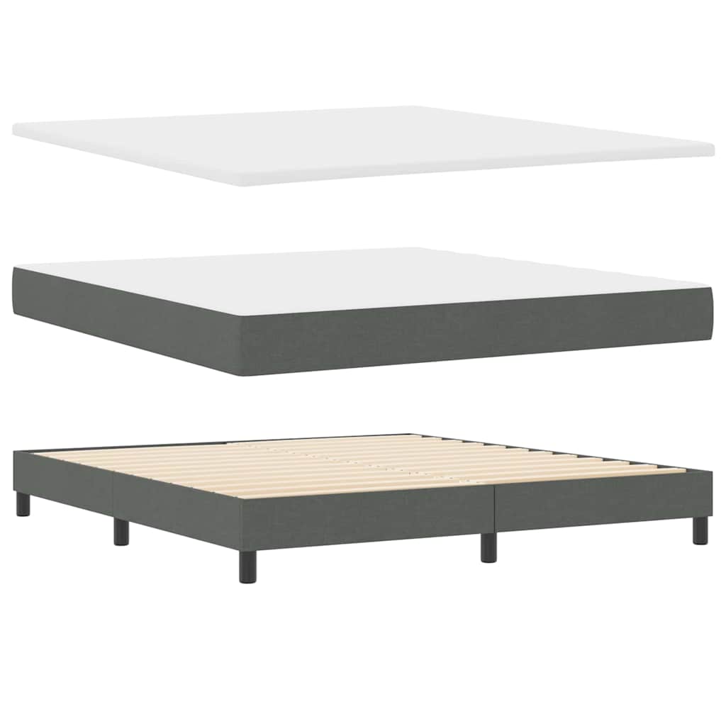 Boxspring bed with headboard Dark Gray 180 x 200 cm Fabric