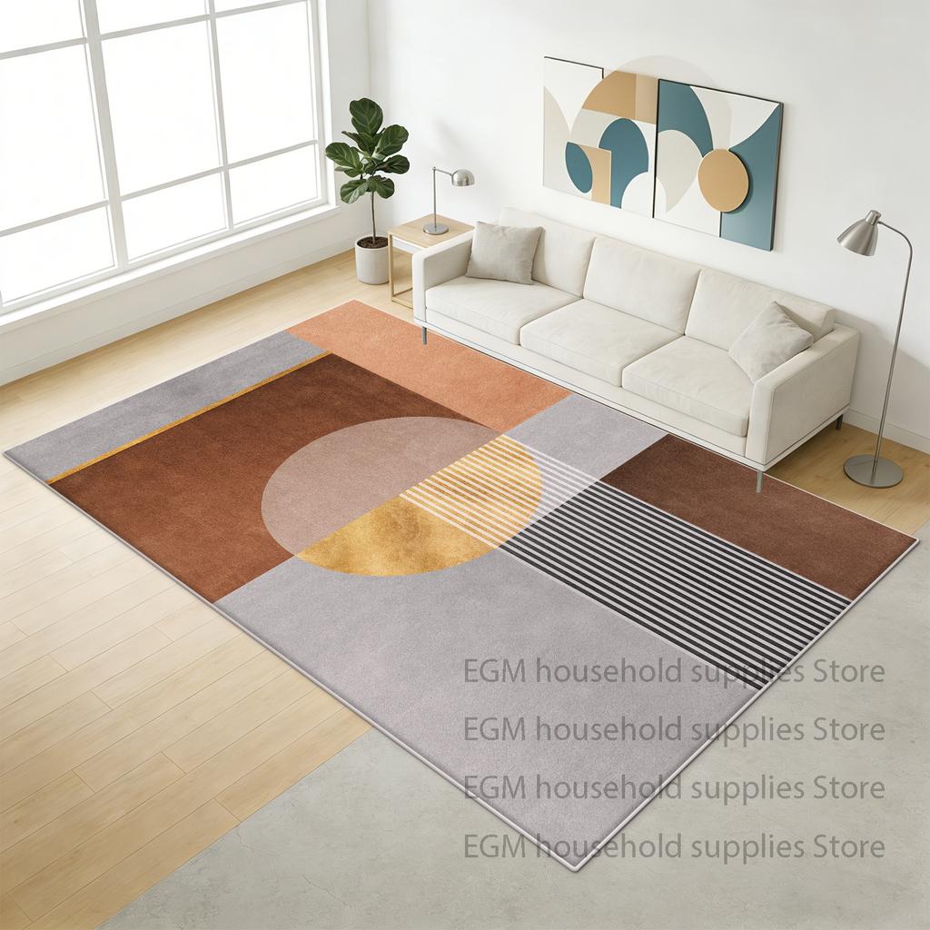 Geometric Carpets Modern Living Room Decor Lounge Bedroom Study Floor Mat Bedside Large Size Easy Cleaning Soft Rugs Non-slip