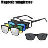 1PC 5In1 Magnetic Clip On Glasses Frame Trendy Fishing Driving Sunglasses For Men UV400 Optical Computer Glasses