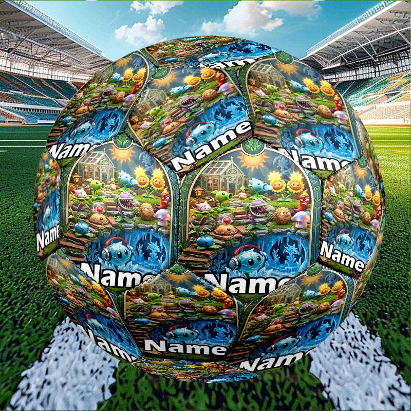 Custom Name Personalized Plants Vs. Zombies Print Size 5 Soccer Ball Training & Match Football, for Team, Kicking, Gift for Football Enthusiasts