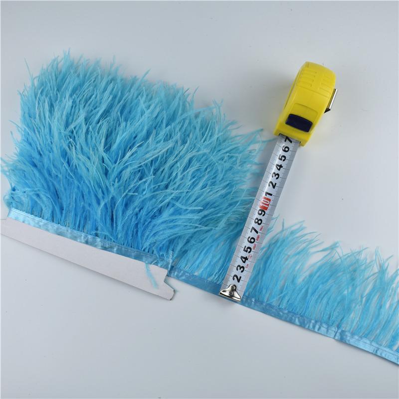 Feather1meters Real Ostrich Feather Trim Fringe White Ostrich Feathers for Clothes Ribbon Trims Feather Skirt Plumas Plume Decoration