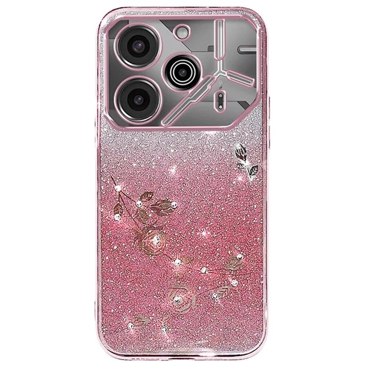 

Чехол KADEM для TECNO Pova 6 5G Pova 6 Pro 5G с цветочным блеском и мягким покрытием из ТПУ