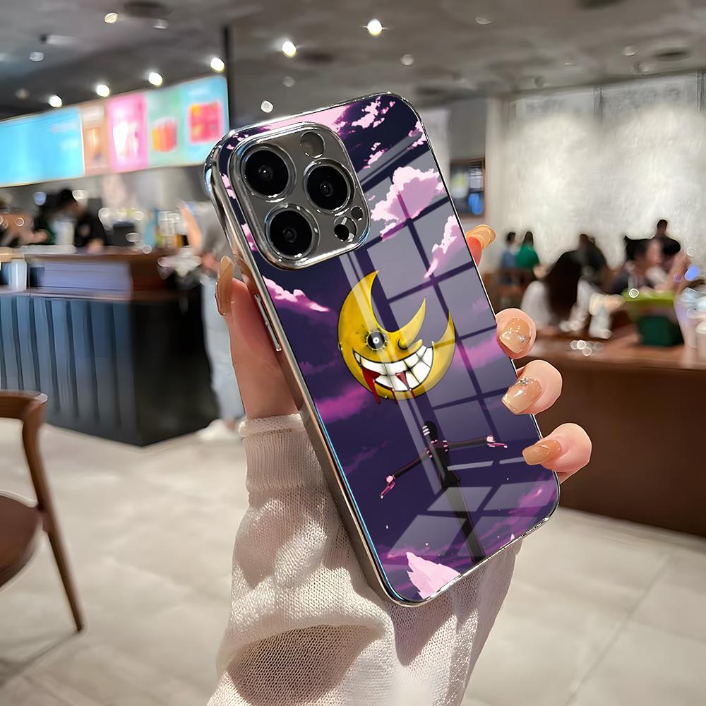 Cool Fashion S-Soul Eater Phone Case For IPhone 17 Pro Max 15 Pro 16 14 Plus 12 13 Mini 11 Pro Shockproof Electroplated Glass C