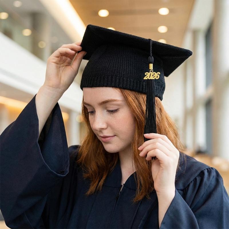 Matte Graduation Cap with 2026 Year Tassel for High School and Bachelor Degree Seniors Academic Ceremony Headwear