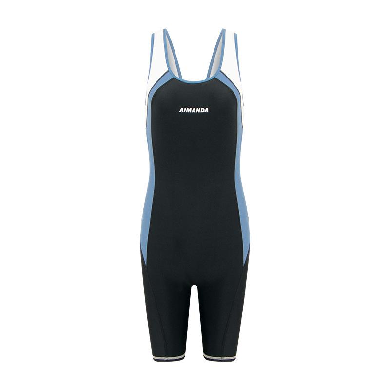 Swimsuit Women's One-piece Professional Skinny Large Size Five-point Pants Hot Spring Swimsuit Women's Swimsuit Swimming Training