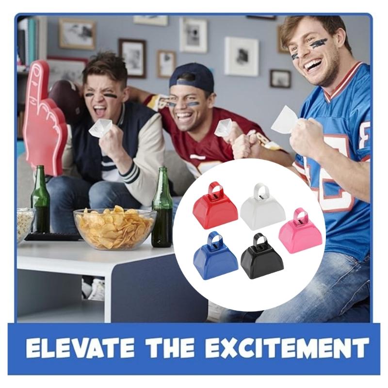 Pack of 4 Mini Metal Cowbell Set Colorful Color Antirust Fade Proof Ideal for Sports Festivities and Long Term Use