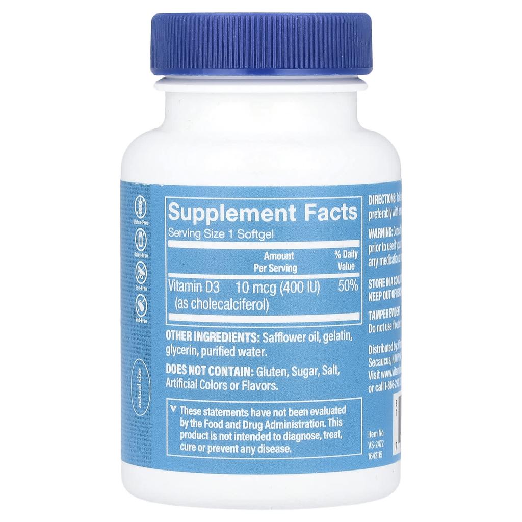 Vitamin D3, 10Mcg (400Iu), 200 Weichkapseln