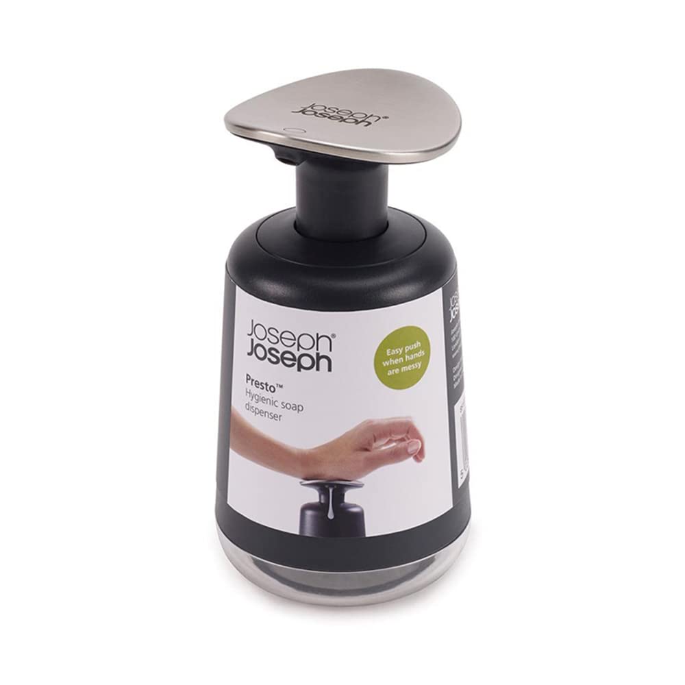 

Joseph Joseph Presto Hygienic Bathroom Soap Pump Dispenser, Refillable - Gray/Stainless Steel [Authentic] 85137