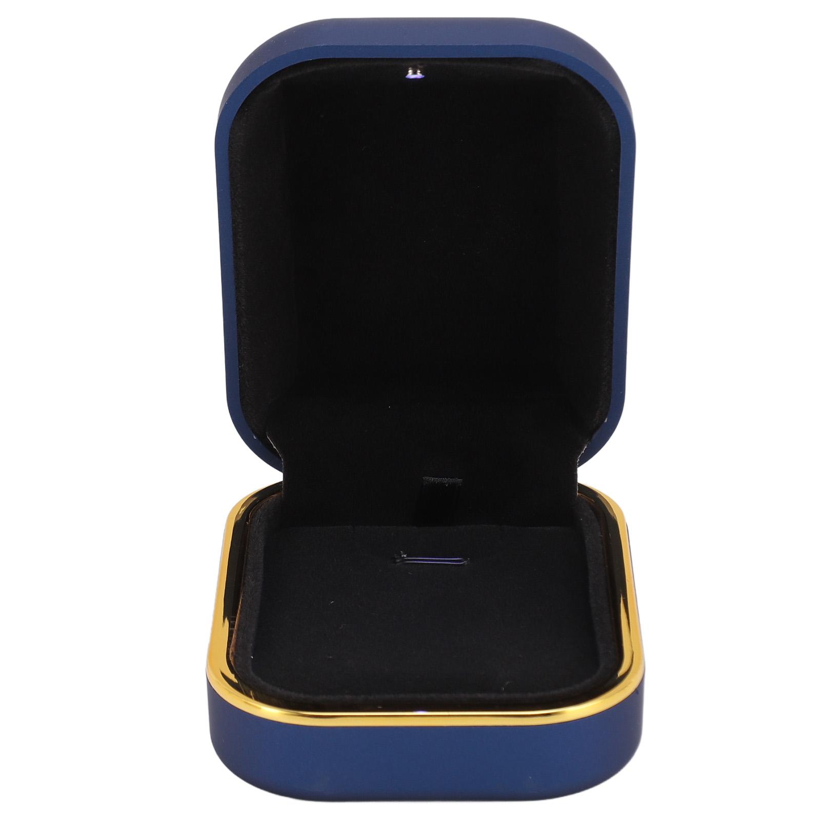 

Светодиодная подвесная коробка для ожерелья, прямоугольная с закругленными краями, мягкая подкладка, подарочная коробка для ювелирных изделий со светодиодной подсветкой для N Blue