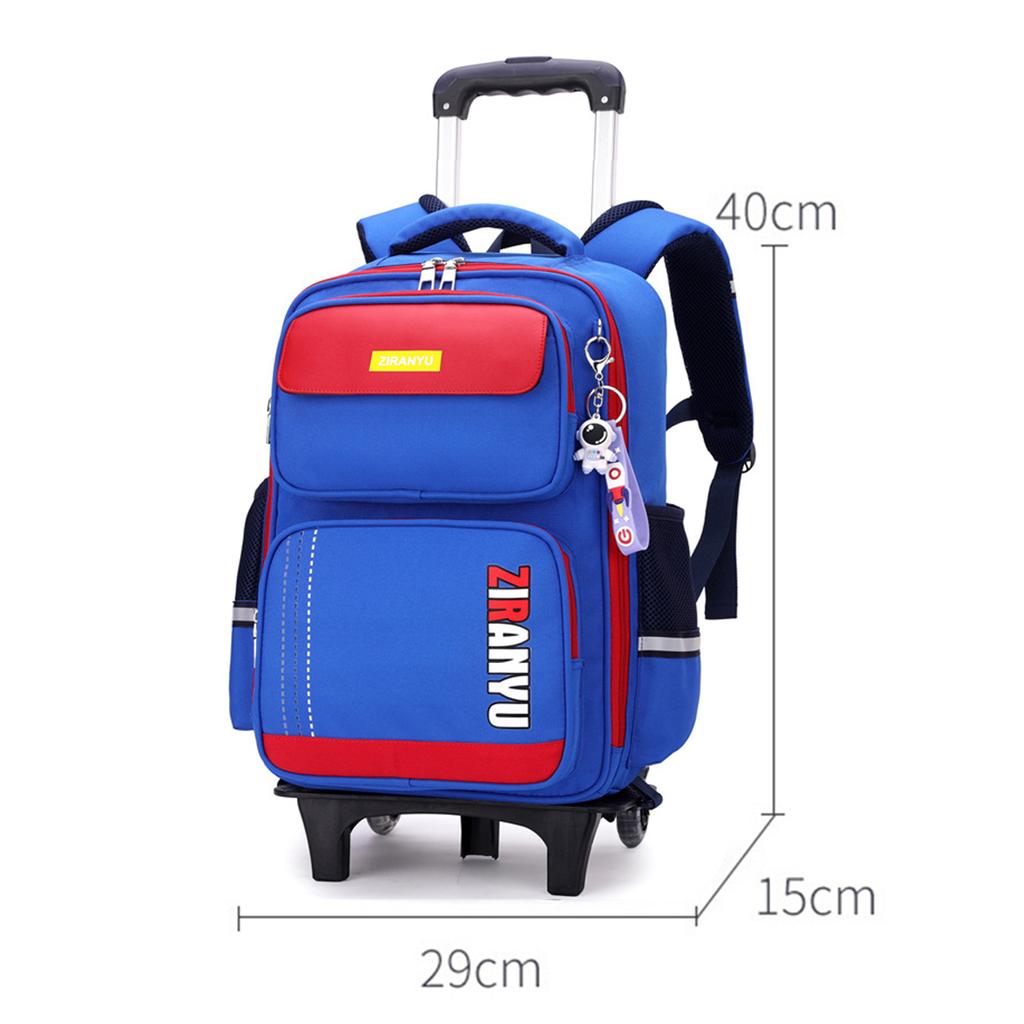 School Bag With Wheels Rolling Backpack for Kids Wheeled School Bag 6 Wheels Trolley Bookbag Carry On Luggage with Lunch Bag