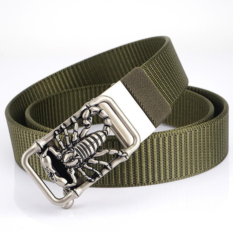 

Non-porous Toothless Alloy Automatic Buckle Youth Canvas Belt Men s Nylon Casual All-match Korean Trend 120cm