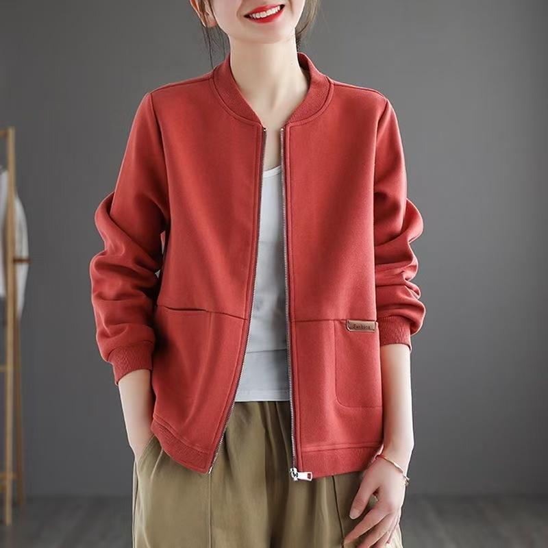Sports Casual Baseball Jacket Loose Fit Outerwear for Women