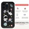 Interstellar Astronaut iPhone 15/16/17 Case - Black Sandpaper Groove Design