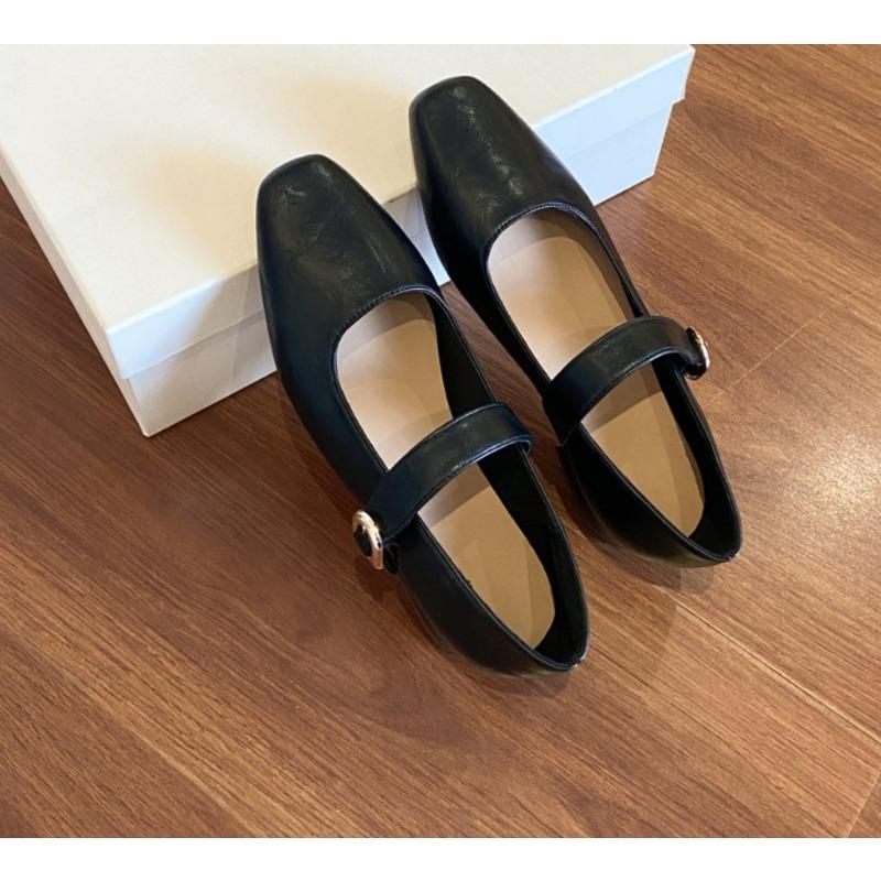 Fashion 2025 New  Jane Shoes for Women Retro Style Square Toe Low Heel Single Shoes Soft and Comfortable Ballet Shoes Zapatos Mujer