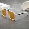  New Fashion Rivets Square Women Sunglasses Shades UV400 Retro Trending Gradient Men Punk Yellow Sun Glasses
