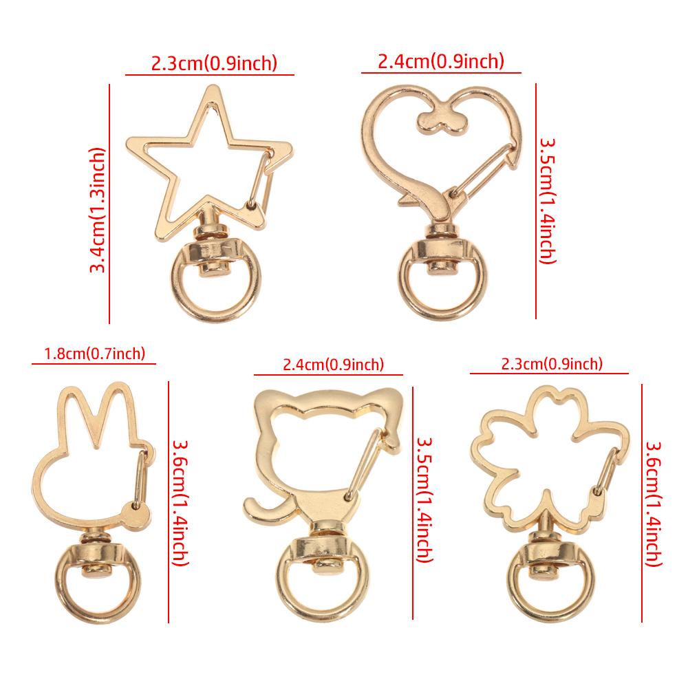 5pcs/set Metal Snap Hook Trigger Clips Buckles For Keychain Lobster Clasp Hooks for DIY Making Necklace Key Ring Clasp