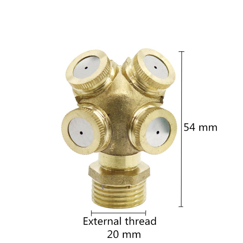 1/2" Misting Nozzle Brass Atomizing Spray Fitting Nebulizer Hose Connector Water Sprinklers Heads Adjustable Garden Irrigation