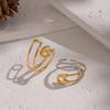 Stainless Steel Geometric Hollow Ring Neutral Paperclip Pin Color Block Open Ring Unique Interesting Couple Jewelry Accessories