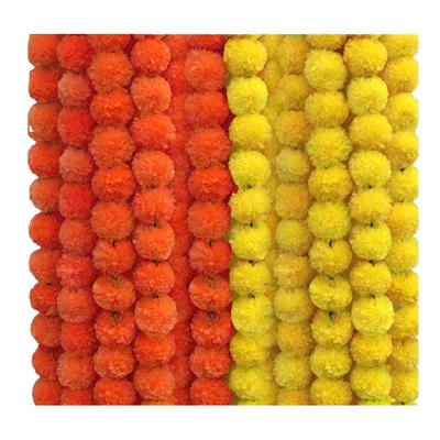 10 Pcs Indian Handmade Artificial Marigold Garland Flowers for Decoration Long for Door Decoration Toran Genda Phool for Wedding