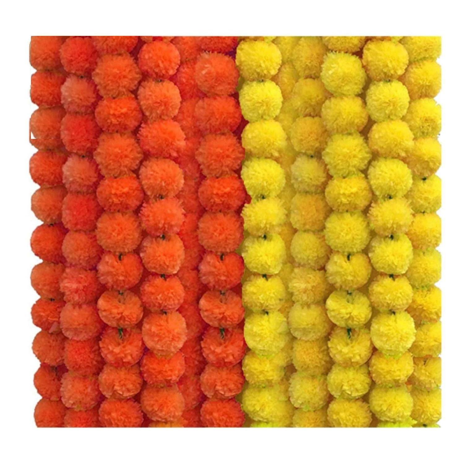 

10 шт. Индийские искусственные гирлянды из бархатцев ручной работы для украшения, длинные для украшения двери, торан, цветы генда фул для свадьбы